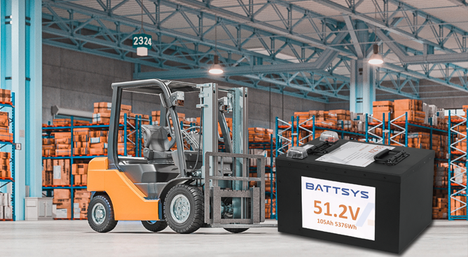 Forklift lithium battery replaces lead-acid battery.